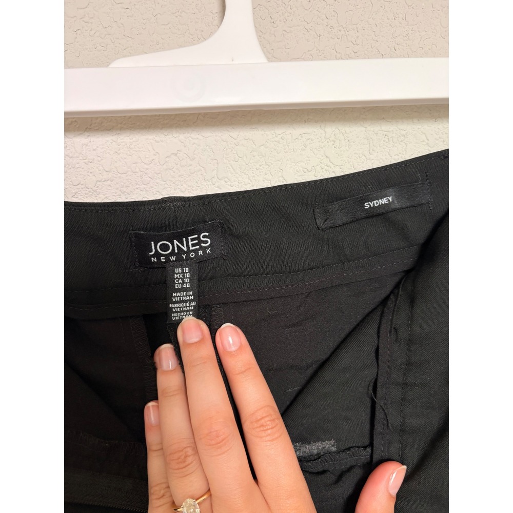 Jones New York Black Straight Leg Dress Pants Womens 10 Professional Trousers - Picture 2 of 5